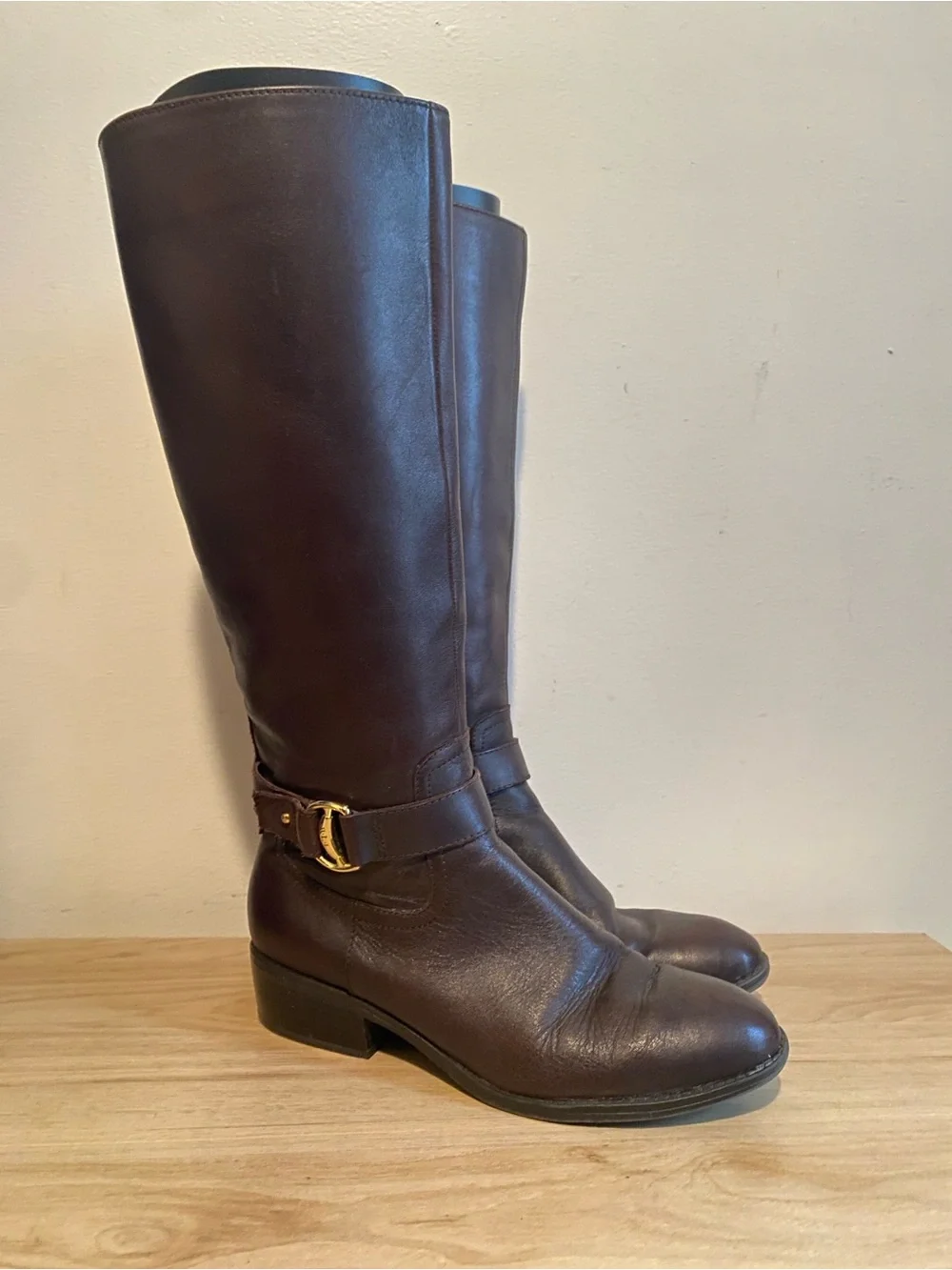 Ralph Lauren Brown Leather Tall Riding Boots Women’s Size 9B
